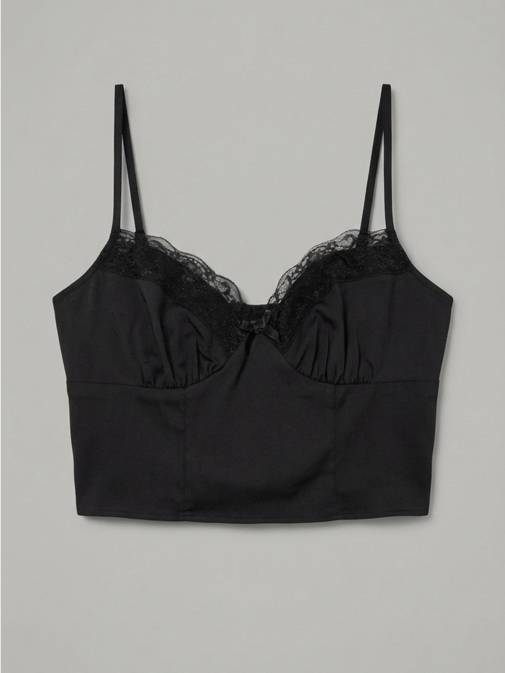 Princess Polly Women's Black Lace-Trim Cami Bralette